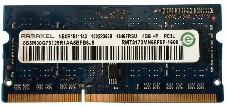 Barrette mémoire Ramaxel 4 Go DDR3L 1600 MHz SO-DIMM Barrette mémoire Ramaxel 4 Go DDR3L 1600 MHz SO-DIMM