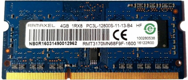 Barrette mémoire Ramaxel 4 Go DDR3L 1600 MHz SO-DIMM – vue 2