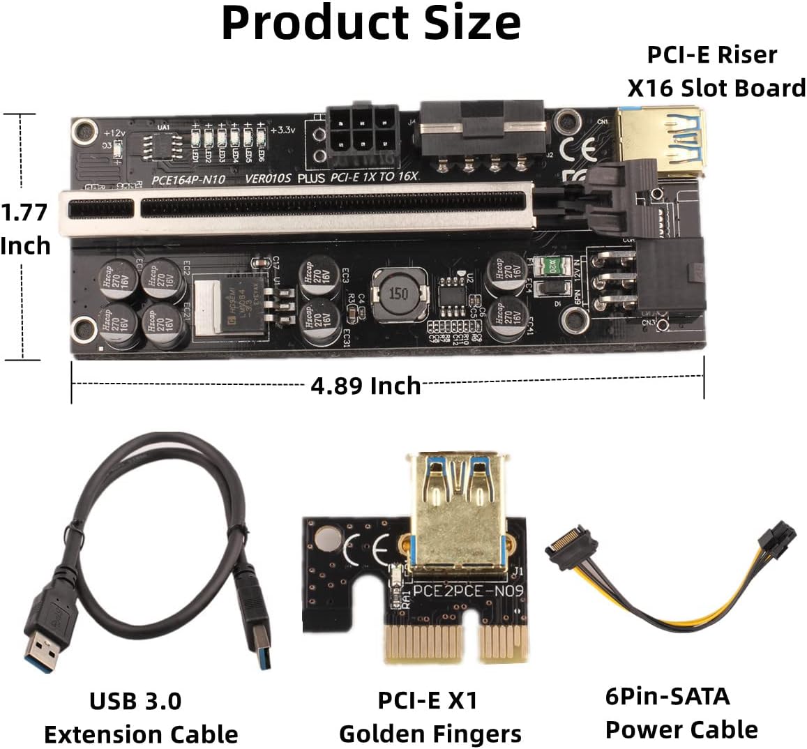 Riser PCI-E VER010S-PLUS 1x vers 16x avec câble USB 3.0 Riser PCI-E VER010S-PLUS 1x vers 16x avec câble USB 3.0