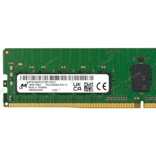 Barrette mémoire serveur Micron 16 Go DDR4 3200 ECC Registered RDIMM